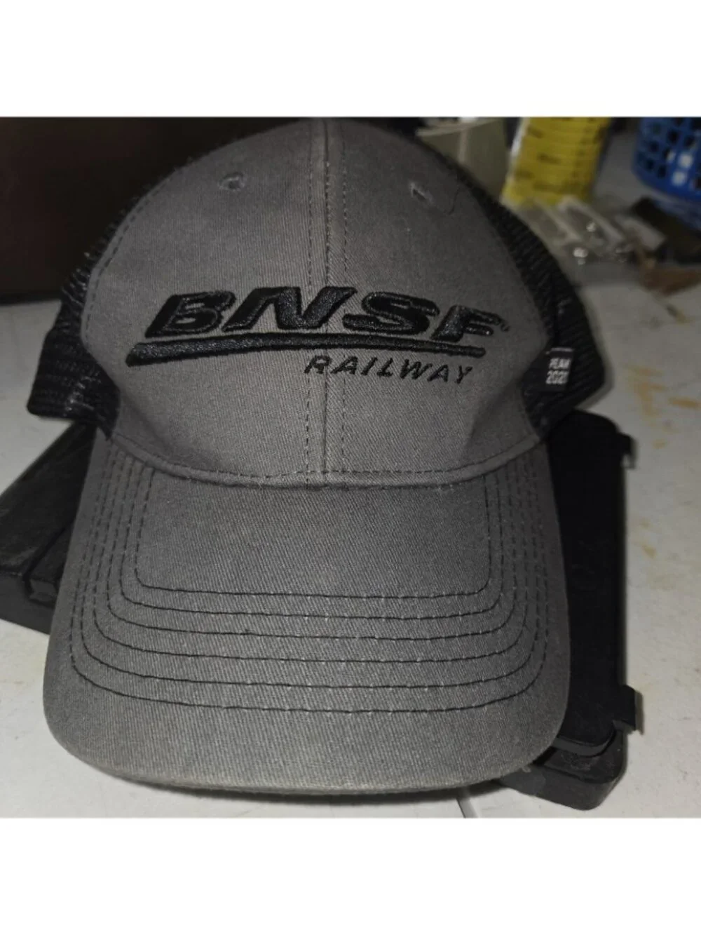 BNSF Railway UPS Peak 2021 BDA Mesh Trucker Hat Snapback Cap One Size Gray Black